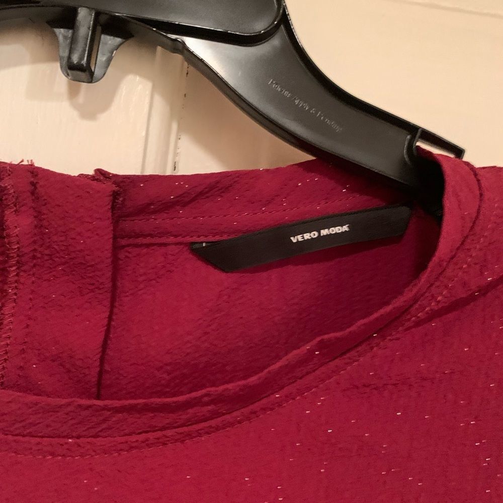 Vero Moda Wine Sparkle Top Sz 3X - Picture 4 of 7